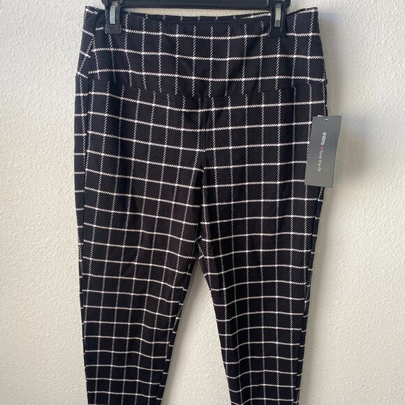 Intro. love the fit Pants - Intro Love The Fit seamless Tummy control Leggings plaid Black White Size PL